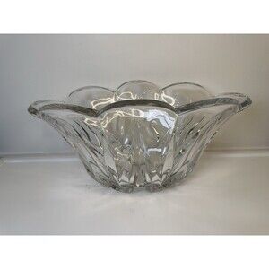 Lenox Lead Crystal Island Breeze Scalloped Centerpiece Bowl Clear  Vintage